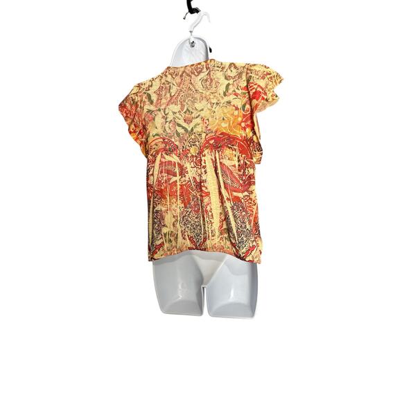 Boho Y2K One World Blouse S Floral Print Flutter Sleeve
Tie Front - Picture 5 of 5